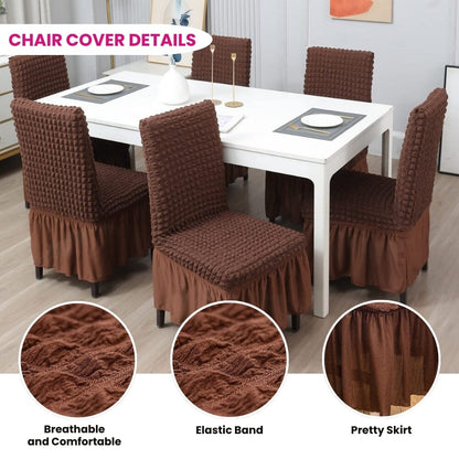 Bubble Frill Chair Cover- Stretchable & Elastic Fitted