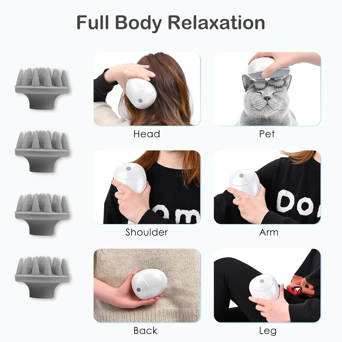 Electric Head & Scalp Massager - 1 Year Warranty.(Buy 1 Get 1 Free)