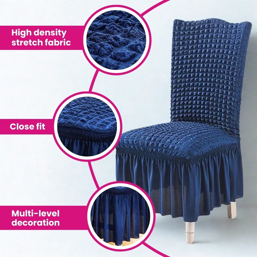 Bubble Frill Chair Cover- Stretchable & Elastic Fitted