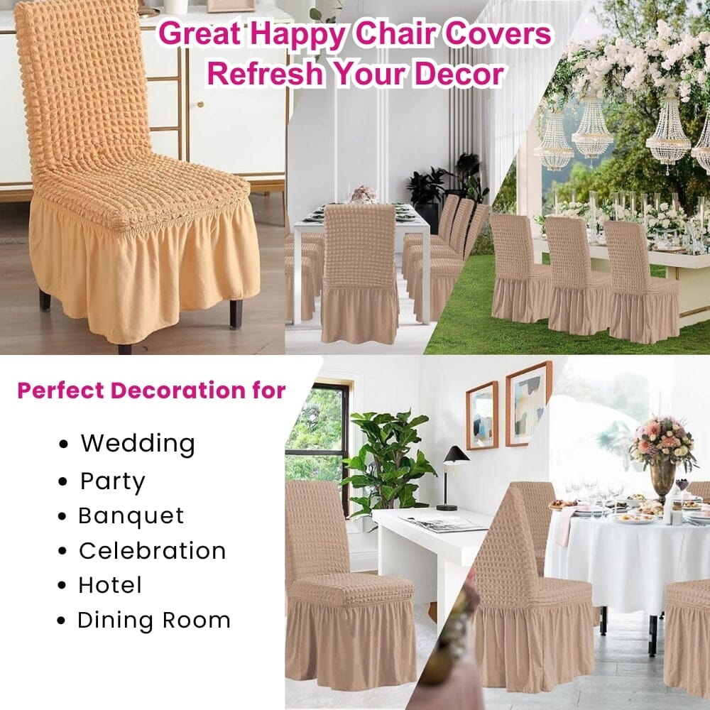 Bubble Frill Chair Cover- Stretchable & Elastic Fitted