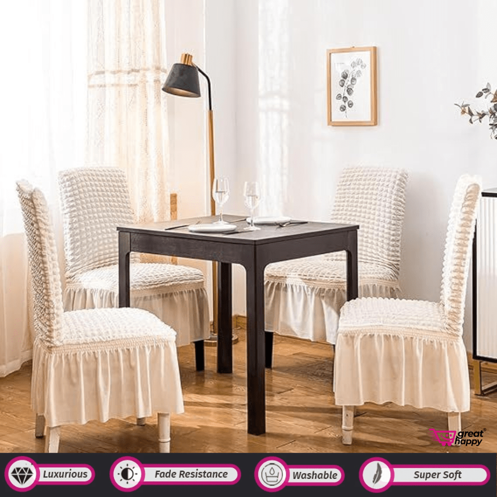 Bubble Frill Chair Cover- Stretchable & Elastic Fitted