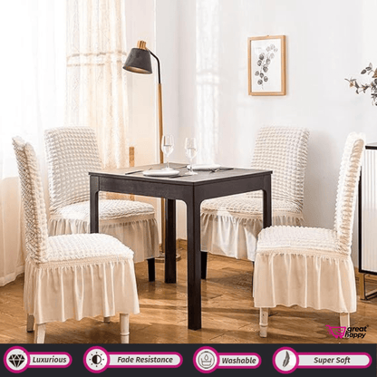 Bubble Frill Chair Cover- Stretchable & Elastic Fitted