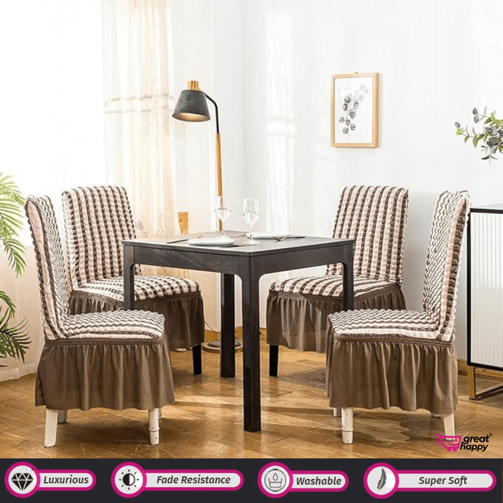 Bubble Frill Chair Cover- Stretchable & Elastic Fitted