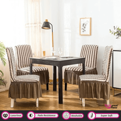 Bubble Frill Chair Cover- Stretchable & Elastic Fitted