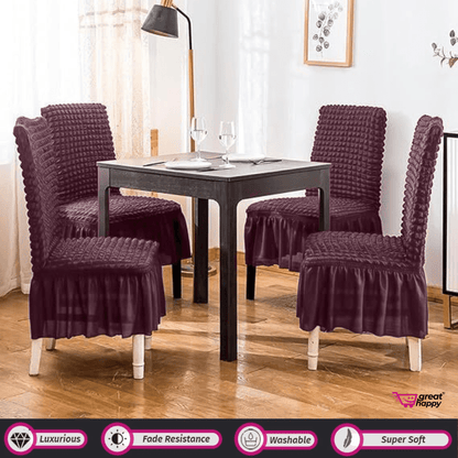 Bubble Frill Chair Cover- Stretchable & Elastic Fitted