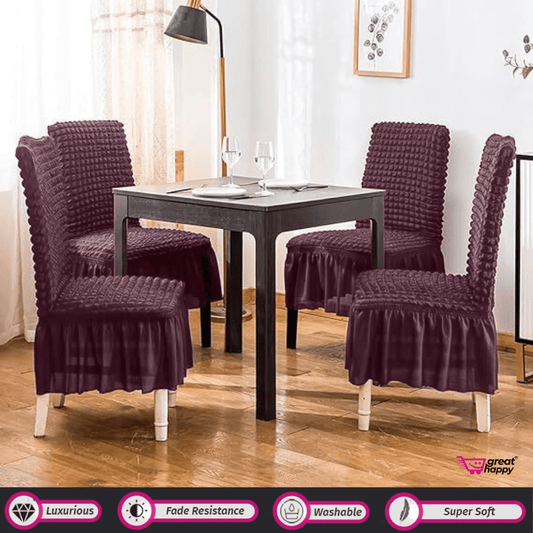 Bubble Frill Chair Cover- Stretchable & Elastic Fitted
