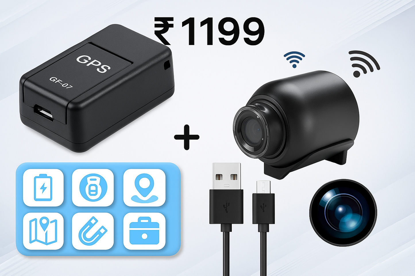 Combo Of Gps Tracker and Hidden Portable Camera Only At Rs 1199
