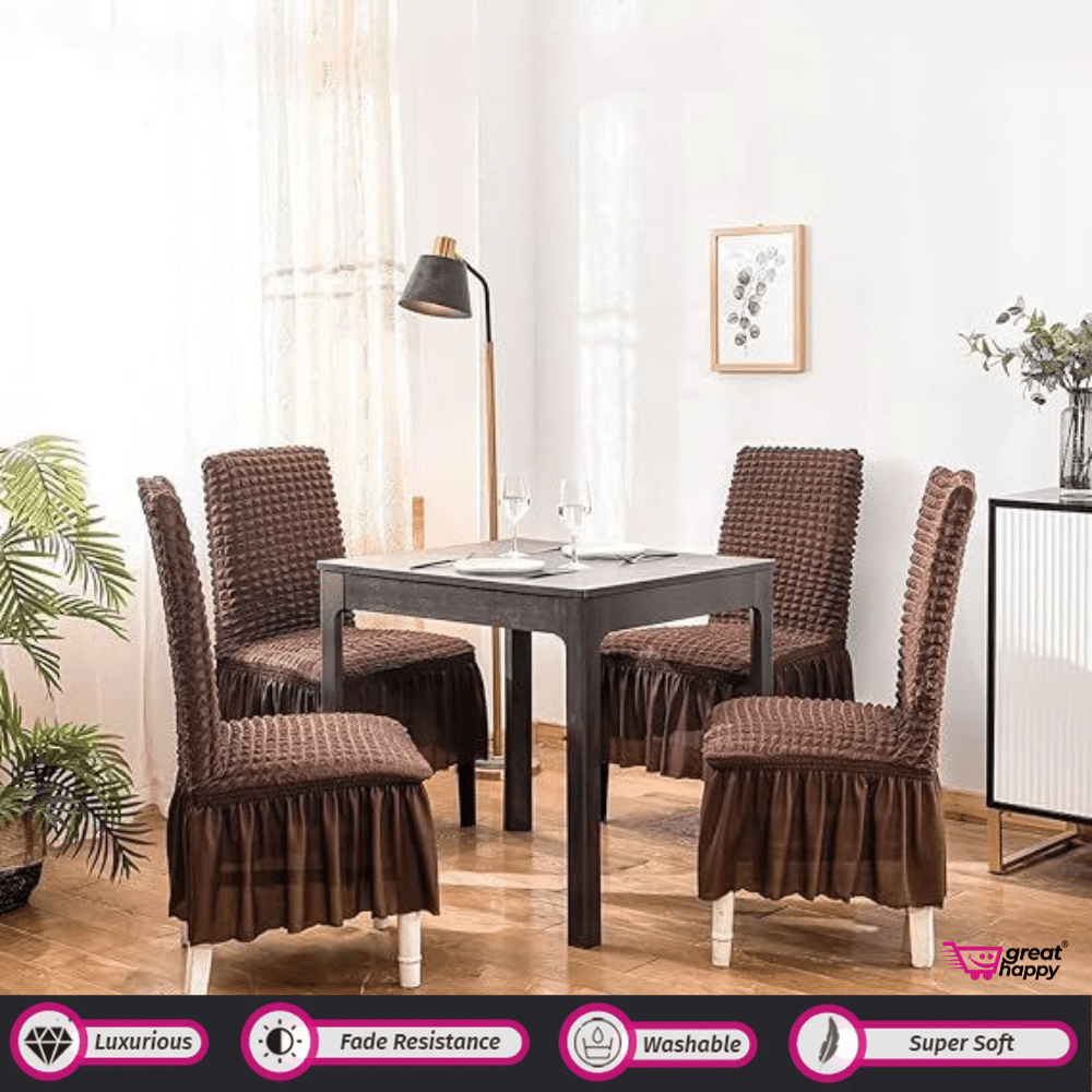 Bubble Frill Chair Cover- Stretchable & Elastic Fitted