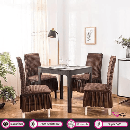 Bubble Frill Chair Cover- Stretchable & Elastic Fitted