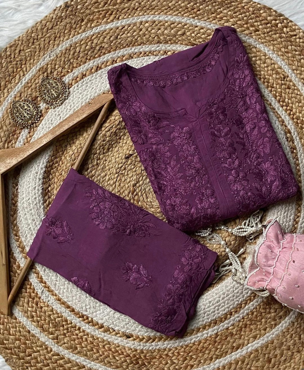 Nazakat Authentic Lucknowi Kurta Set