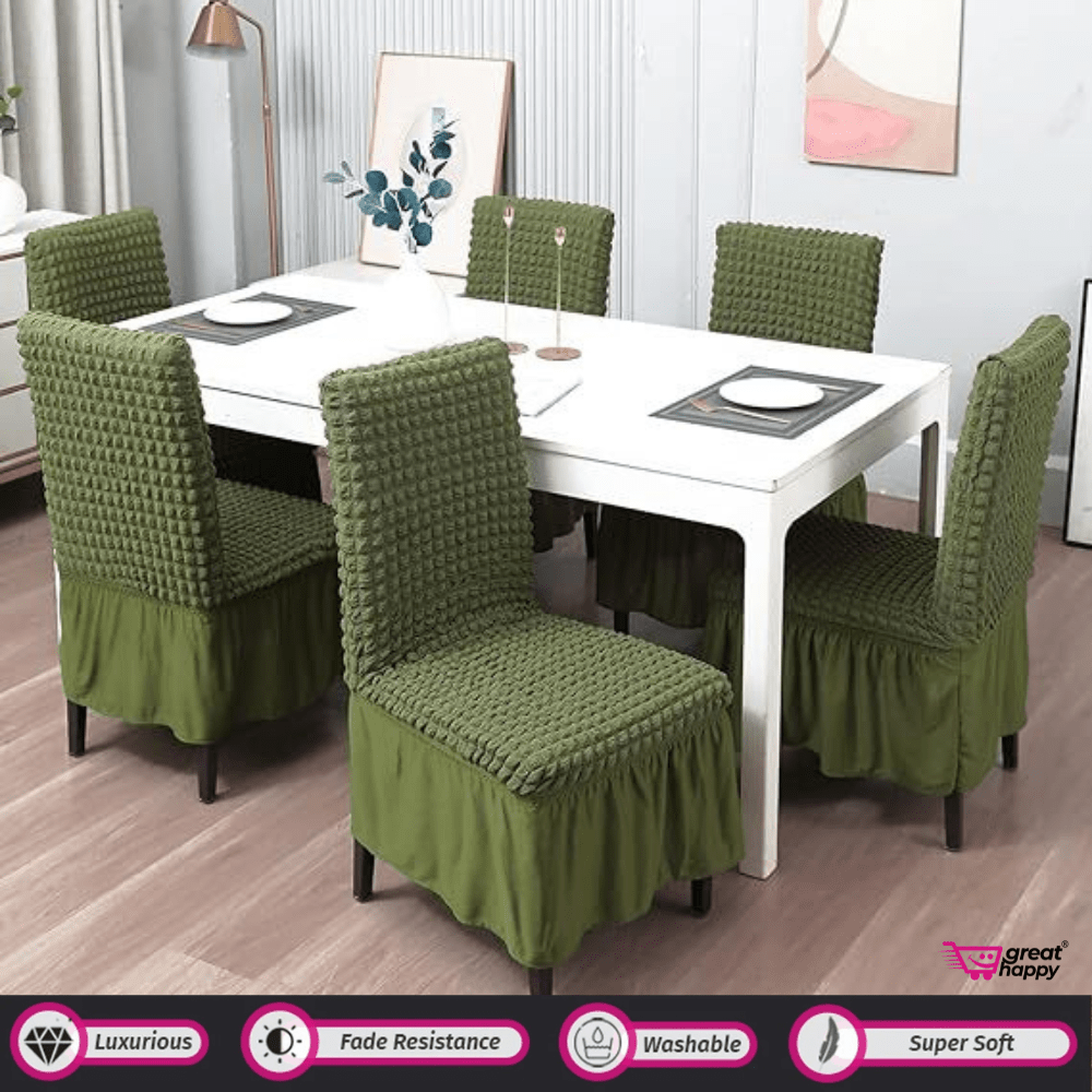 Bubble Frill Chair Cover- Stretchable & Elastic Fitted