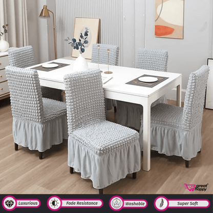 Bubble Frill Chair Cover- Stretchable & Elastic Fitted