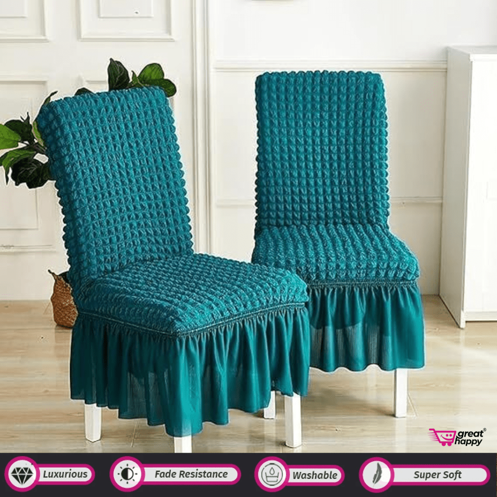 Bubble Frill Chair Cover- Stretchable & Elastic Fitted
